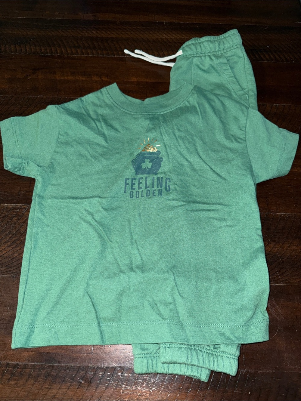 Kids' Green 'Feeling Golden' Short-Sleeve Tee